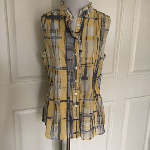 SUMMER CAREER NO IRON COTTON BUTTON DOWN BLOUSE